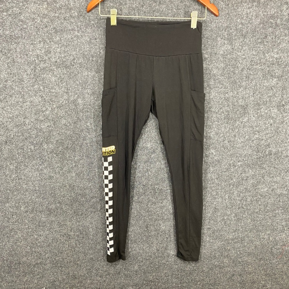 Rue21 Womens Limited Edition Black Checkerboard Graphic Pocket Leggings M